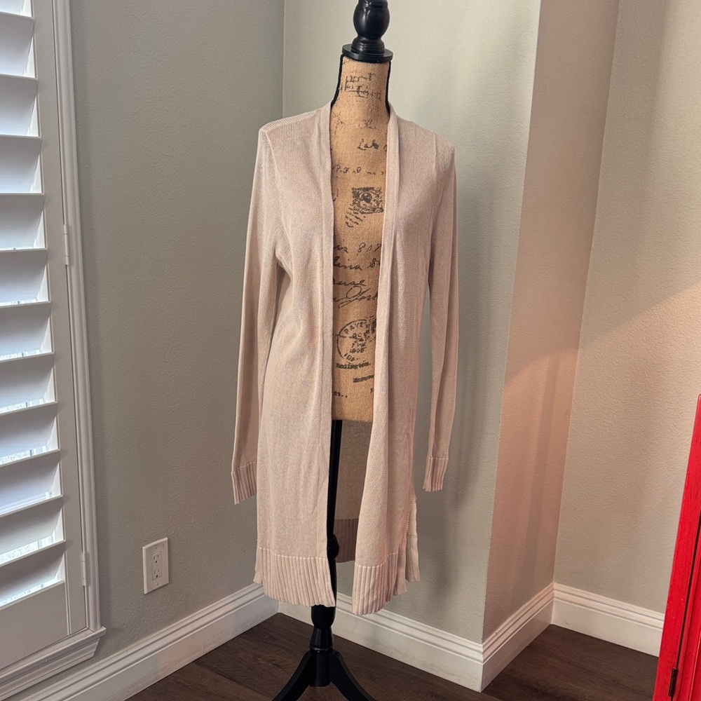 Loft Anna taylor  Cream Open-Front Cardigan